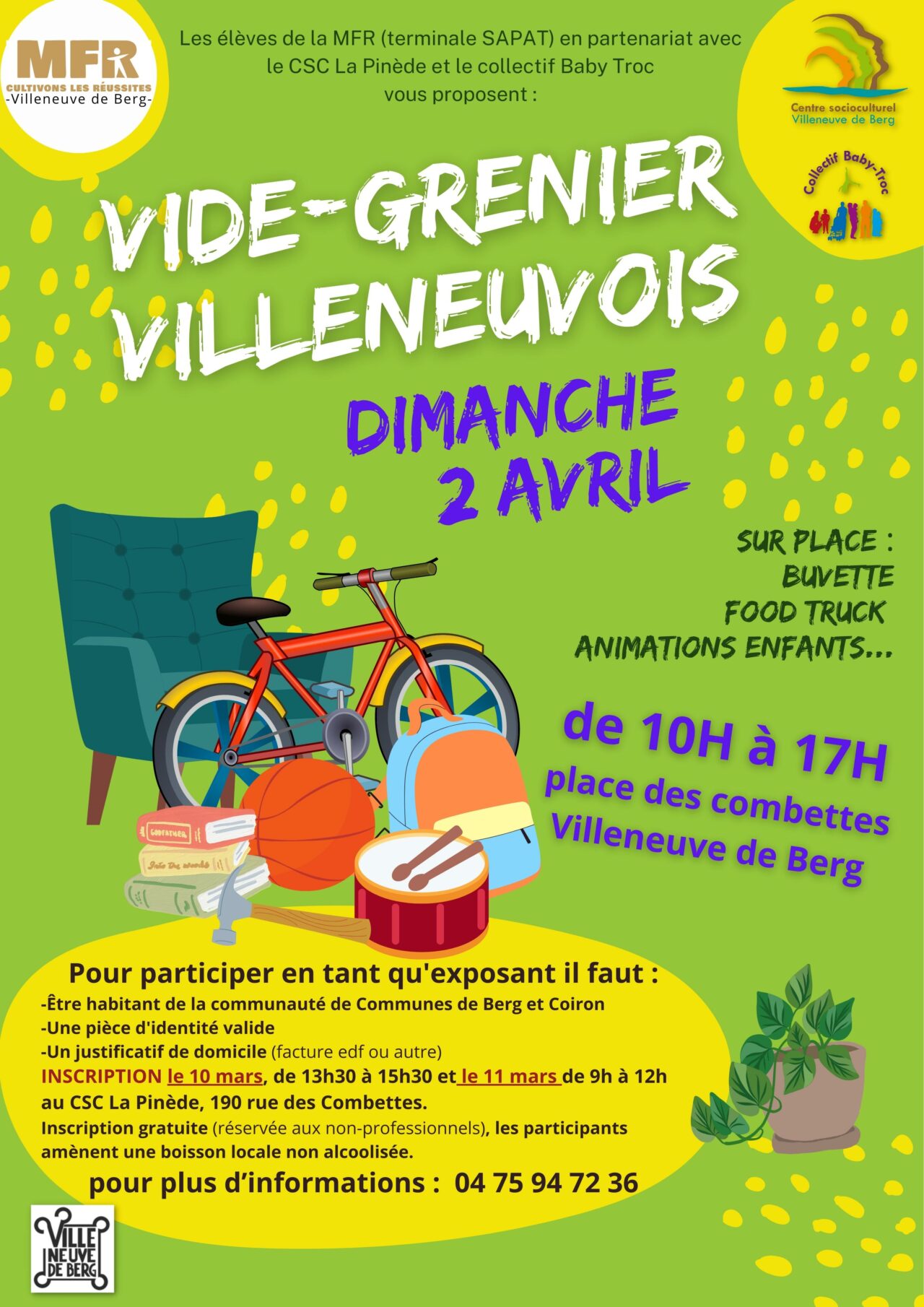 Vide Grenier Dimanche Avril Centre Socioculturel La Pin De