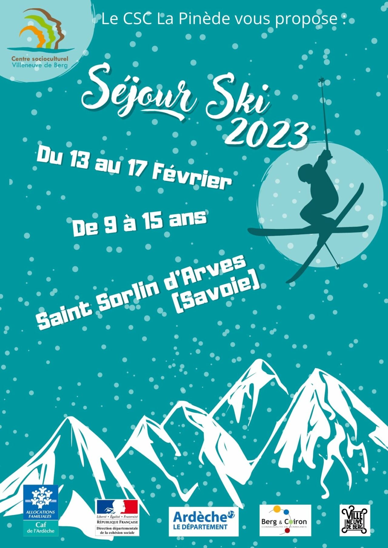 Séjour Ski en Savoie avec le CSC Centre socioculturel La Pinède