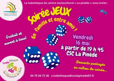 soirée jeux à La Pinède