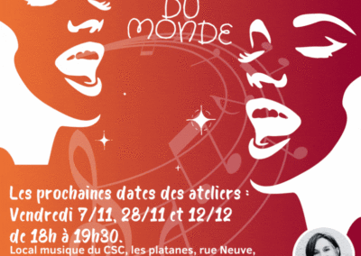 Prochaines dates des ateliers chants du monde