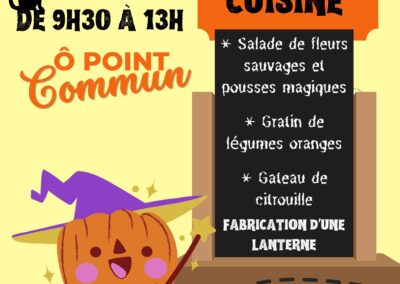 Atelier cuisine d’halloween Ô point commun