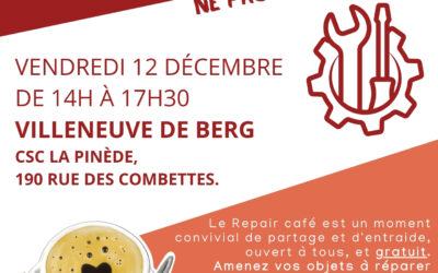 Repair café de décembre au CSC