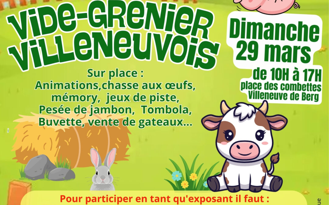 Vide-grenier Villeneuvois, ouverture des inscriptions