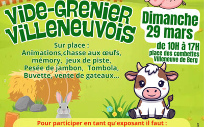 Vide-grenier Villeneuvois, ouverture des inscriptions