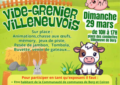 Vide-grenier Villeneuvois, ouverture des inscriptions
